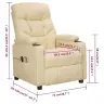 Elektriskais Masāžas Krēsls, Krēmkrāsas Audums Vidaxl