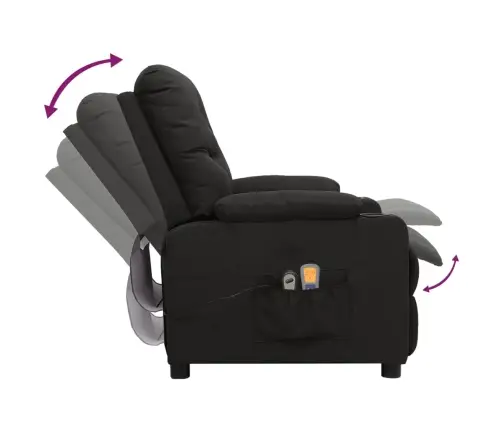 Elektrinis Masažinis Krėslas, Juodos Spalvos, Audinys