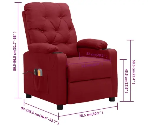 Elektriline Massaažitool, Veinipunane, Kangas