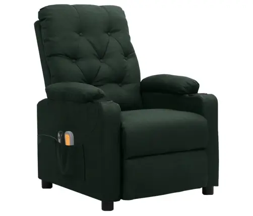 Elektrisks Masāžas Krēsls, Tumši Zaļš Audums Vidaxl