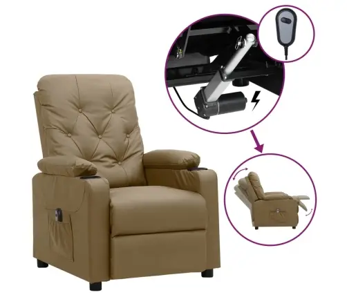 Elektrisks Atpūtas Krēsls, Kapučīno Krāsas Mākslīgā Āda Vidaxl