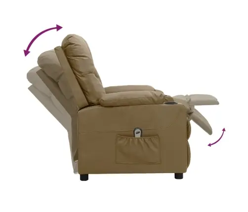 Elektrisks Atpūtas Krēsls, Kapučīno Krāsas Mākslīgā Āda Vidaxl