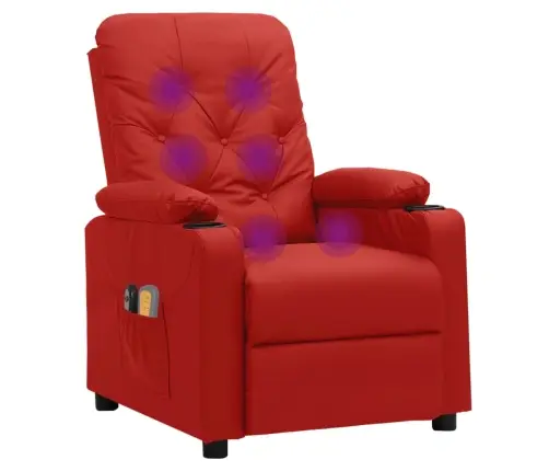 Elektrisks Atpūtas Krēsls, Atgāžams, Vīnsarkana Mākslīgā Āda Vidaxl