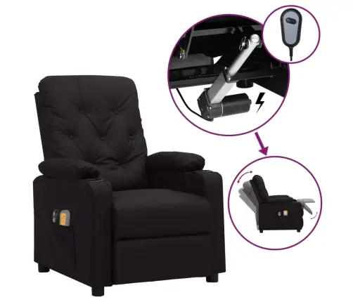 Elektrisks Masāžas Krēsls, Melna Mākslīgā Āda Vidaxl