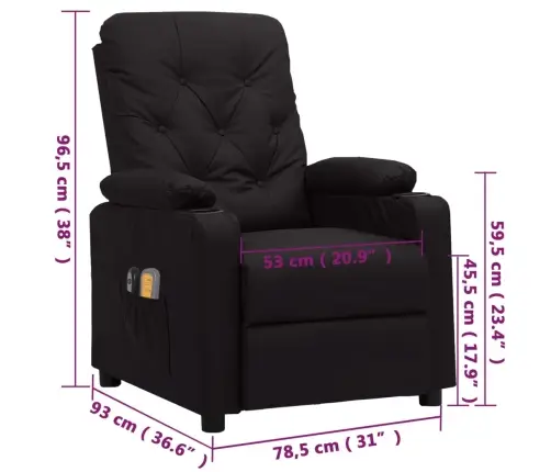 Elektrisks Masāžas Krēsls, Melna Mākslīgā Āda Vidaxl