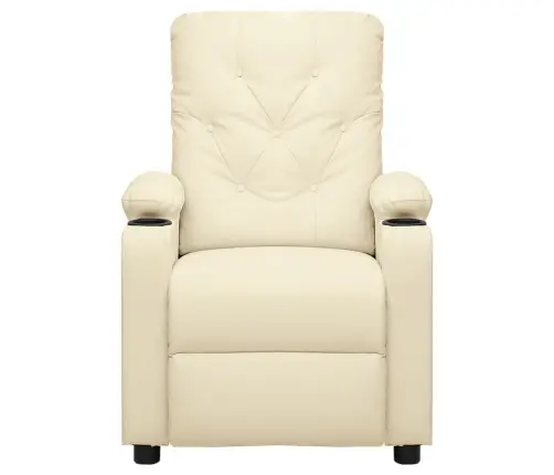 Elektrinis Masažinis Krėslas, Kreminės Spalvos, Dirbtinė Oda