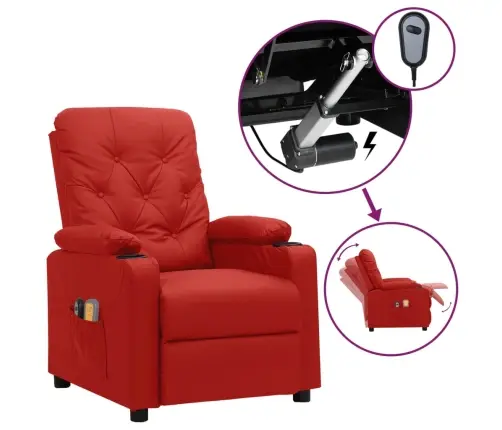 Elektriline Massaažitool, Veinipunane, Kunstnahk