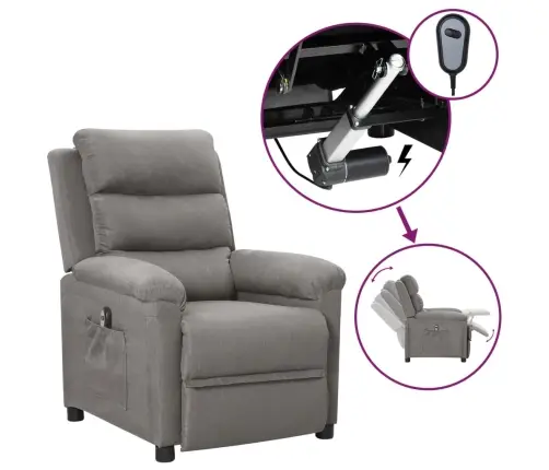 Elektrisks Atpūtas Krēsls, Atgāžams, Gaiši Pelēks Audums Vidaxl Elektrisks Atpūtas Krēsls, Atgāžams, Gaiši Pelēks Audums Vidaxl