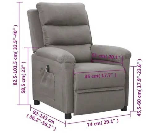 Elektrisks Atpūtas Krēsls, Atgāžams, Gaiši Pelēks Audums Vidaxl Elektrisks Atpūtas Krēsls, Atgāžams, Gaiši Pelēks Audums Vidaxl