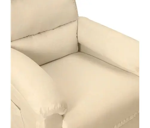 Elektrisks Atpūtas Krēsls, Atgāžams, Krēmkrāsas Audums Vidaxl