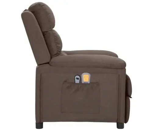 Elektrisks Masāžas Krēsls, Pelēkbrūns Audums Vidaxl