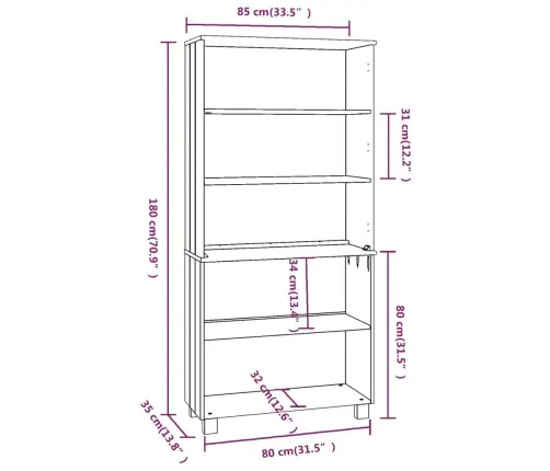 Komoda Hamar, Medaus Rudos Spalvos, Pušies Medienos Masyvas