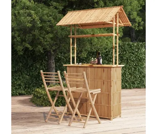 3-Daļīgs Bāra Mēbeļu Komplekts, Bambuss Vidaxl 3-Daļīgs Bāra Mēbeļu Komplekts, Bambuss Vidaxl