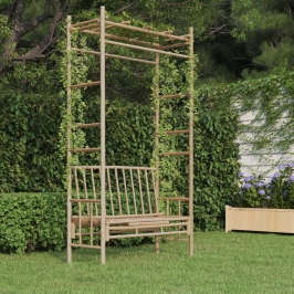 Dārza Sols Ar Pergolu, 116 Cm, Bambuss Vidaxl
