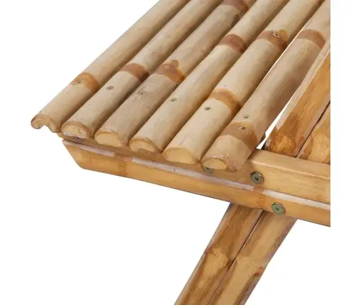 Piknika Galds, 115X115X81 Cm, Bambuss Vidaxl
