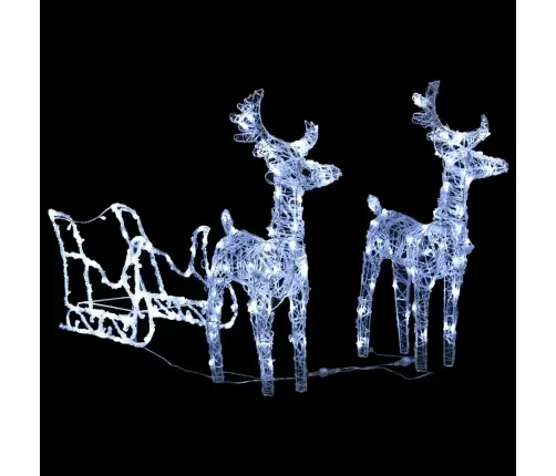 Ziemassvētku Dekorācija, Ziemeļbrieži Un Kamanas, 240 Led Vidaxl