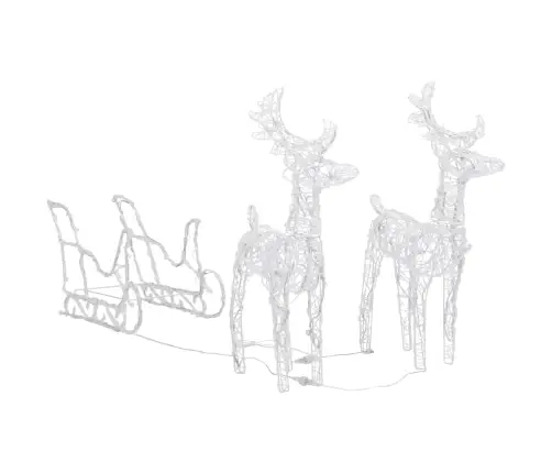 Ziemassvētku Dekorācija, Ziemeļbrieži Un Kamanas, 320 Led Vidaxl