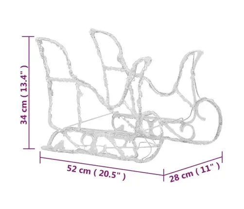 Ziemassvētku Dekorācija, Ziemeļbrieži Un Kamanas, 320 Led Vidaxl