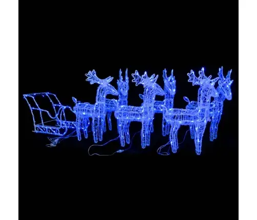 Ziemassvētku Dekorācija, Ziemeļbrieži Un Kamanas, 320 Led Vidaxl