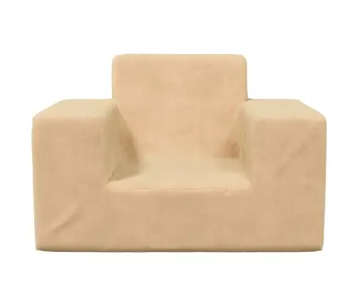 Vaikiška Sofa, Kreminės Spalvos, Minkštas Pliušas