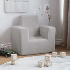 Bērnu Dīvāns, Gaiši Pelēks, Mīksts Plīšs Vidaxl