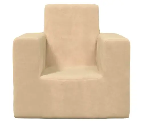 Bērnu Dīvāns, Krēmkrāsas, Mīksts Plīšs Vidaxl