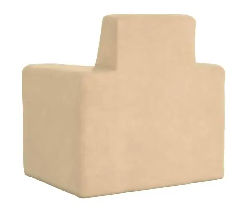 Bērnu Dīvāns, Krēmkrāsas, Mīksts Plīšs Vidaxl