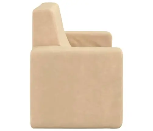 Divvietīgs Bērnu Dīvāns, Krēmkrāsas, Mīksts Plīšs Vidaxl