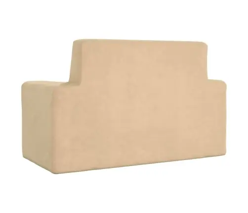 Divvietīgs Bērnu Dīvāns, Krēmkrāsas, Mīksts Plīšs Vidaxl