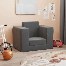 Vaikiška Sofa-Lova, Antracito Spalvos, Minkštas Pliušas