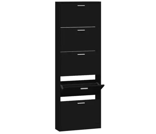 Jalatsikapp, Must, 59 X 17 X 169 cm Tehispuit