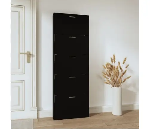 Jalatsikapp, Must, 59 X 17 X 169 cm Tehispuit