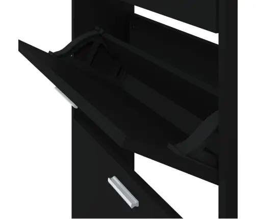 Jalatsikapp, Must, 59 X 17 X 169 cm Tehispuit