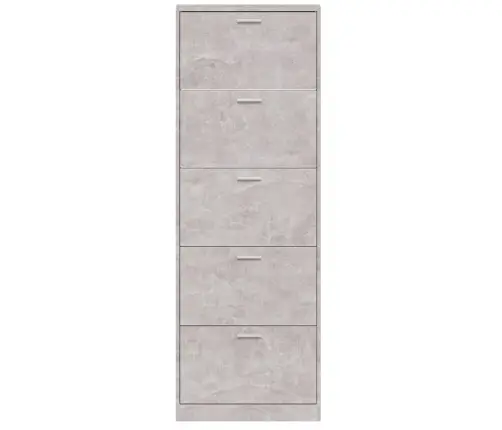 Apavu Plaukts, Betona Pelēks, 59X17X169 Cm, Inženierijas Koks Vidaxl