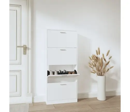 Jalatsikapp, Valge, 59 X 17 X 150 cm Tehispuit