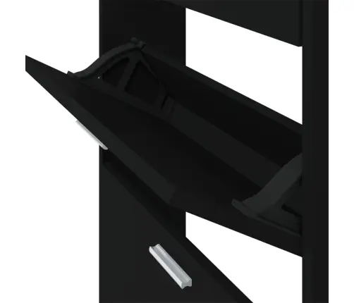 Apavu Plaukts, Melns, 59X17X150 Cm, Inženierijas Koks Vidaxl