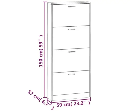Apavu Plaukts, Melns, 59X17X150 Cm, Inženierijas Koks Vidaxl