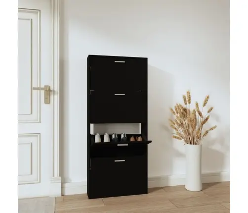 Apavu Plaukts, Melns, 59X17X150 Cm, Inženierijas Koks Vidaxl