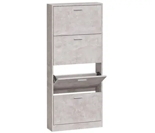 Apavu Plaukts, Betona Pelēks, 59X17X150 Cm, Inženierijas Koks Vidaxl