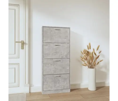 Apavu Plaukts, Betona Pelēks, 59X17X150 Cm, Inženierijas Koks Vidaxl