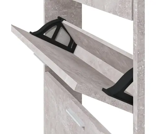 Apavu Plaukts, Betona Pelēks, 59X17X150 Cm, Inženierijas Koks Vidaxl