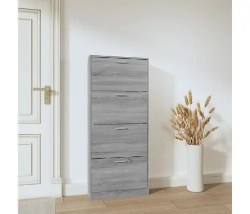 Spintelė Batams, Pilka Ąžuolo, 59X17X150cm Apdirbta Mediena