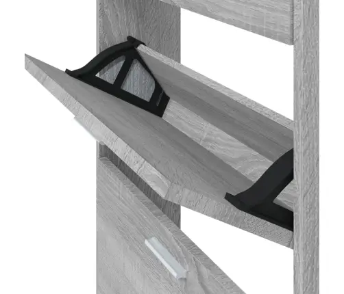 Spintelė Batams, Pilka Ąžuolo, 59X17X150cm Apdirbta Mediena