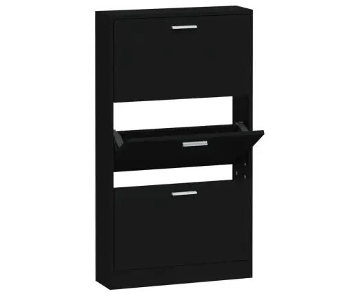 Jalatsikapp, Must, 59 X 17 X 150 cm Tehispuit