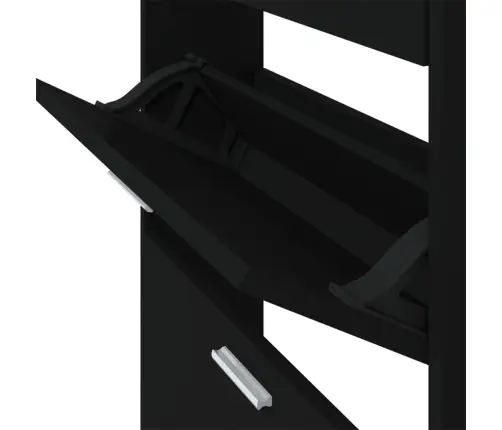 Jalatsikapp, Must, 59 X 17 X 150 cm Tehispuit