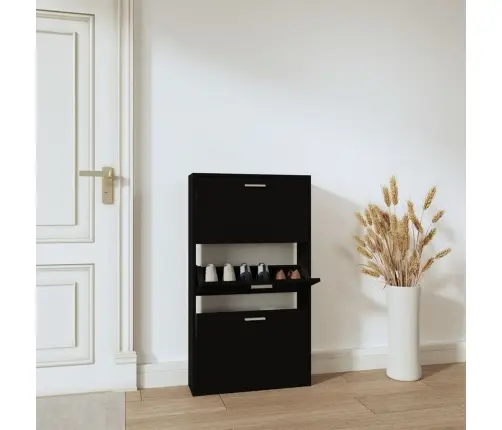 Jalatsikapp, Must, 59 X 17 X 150 cm Tehispuit