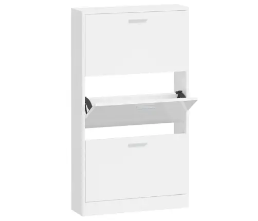 Apavu Skapītis, Spīdīgi Balts, 59X17X108 Cm, Inženierijas Koks Vidaxl