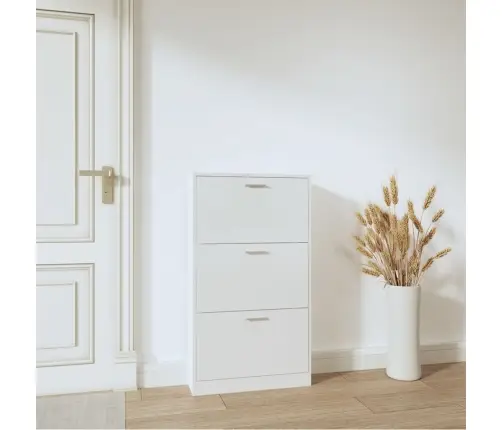 Apavu Skapītis, Spīdīgi Balts, 59X17X108 Cm, Inženierijas Koks Vidaxl