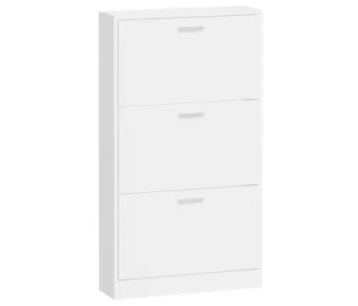 Apavu Skapītis, Spīdīgi Balts, 59X17X108 Cm, Inženierijas Koks Vidaxl