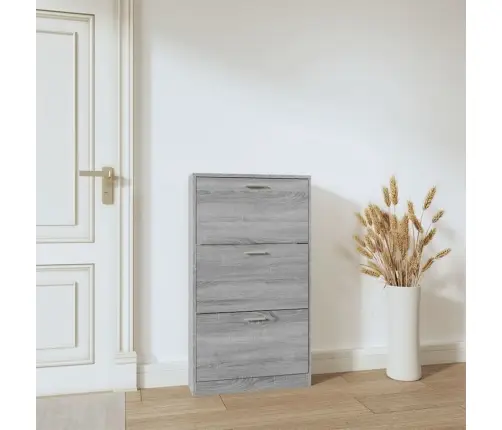 Apavu Plaukts, Pelēcīga Ozolkoka,59X17X108 Cm,Inženierijas Koks Vidaxl